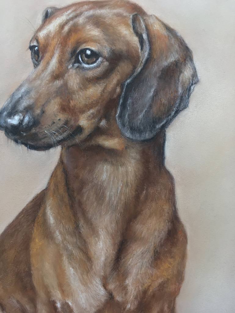 Original Realism Dogs Drawing by Juan Pastor de la Puente