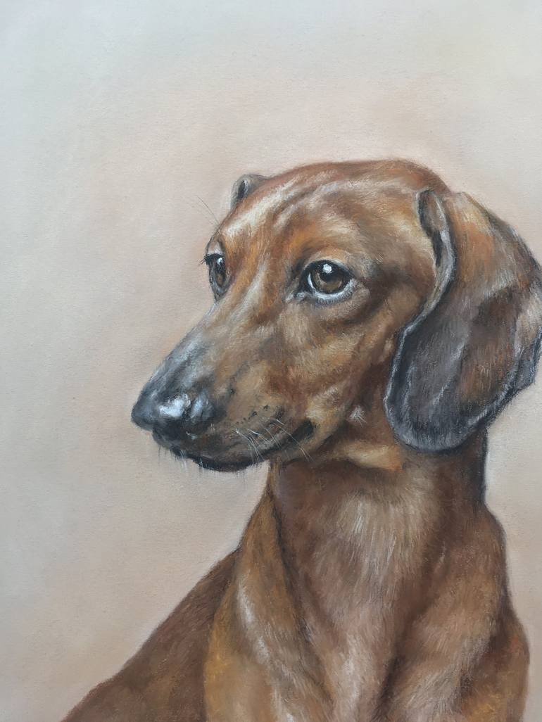 Original Realism Dogs Drawing by Juan Pastor de la Puente