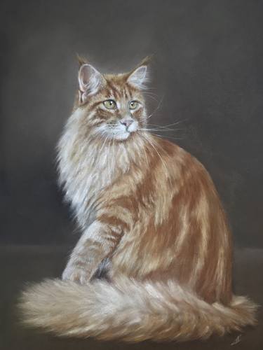 Maine Coon Cats Realism·Pastel painting Animalism thumb