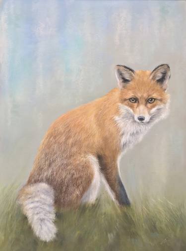Fox portrait Wild animals Pastel painting Animalism thumb