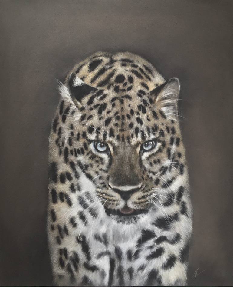 Leopard Wild cat Realism Animalism Pastel art decor Drawing by Juan ...