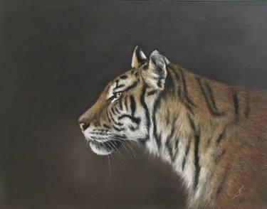 Tiger portrait Pastel painting Animalism thumb