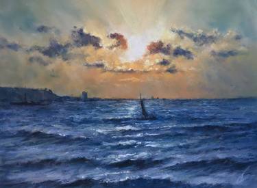 Original Impressionism Seascape Drawings by Juan Pastor de la Puente