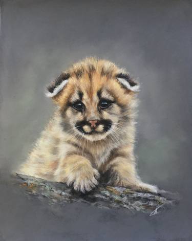 Small wild cat Soft pastel artwork thumb