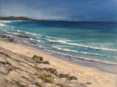 Sea beach of Galicia Pastel painting thumb
