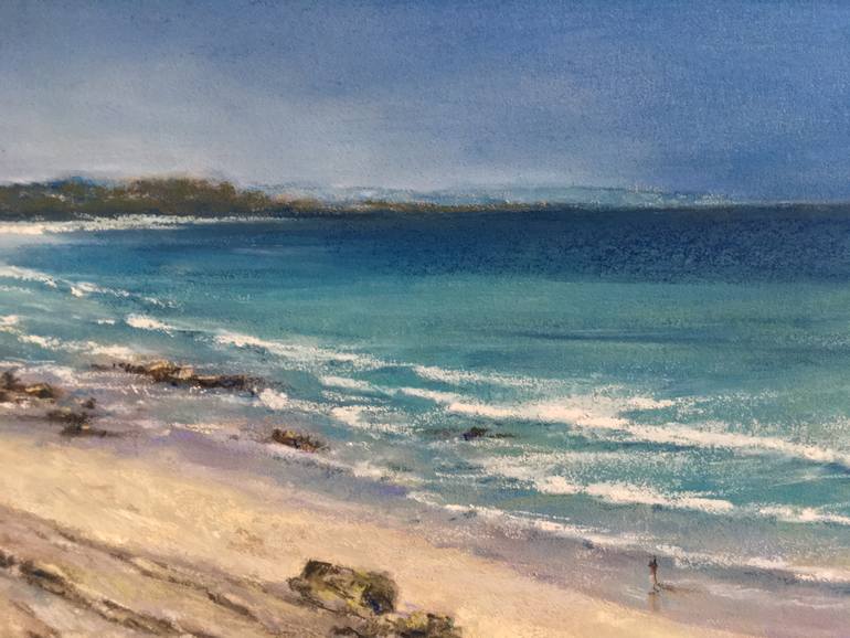 Original Impressionism Beach Drawing by Juan Pastor De La Puente