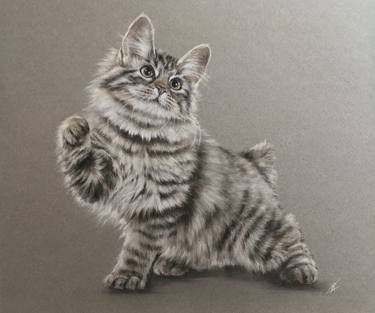 Bobtail cat Pastel artwork thumb