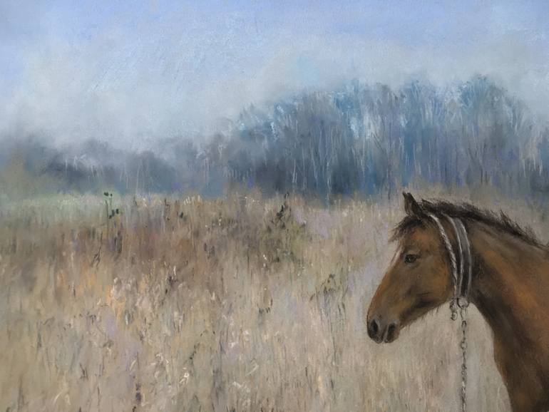 Original Realism Horse Drawing by Juan Pastor De La Puente