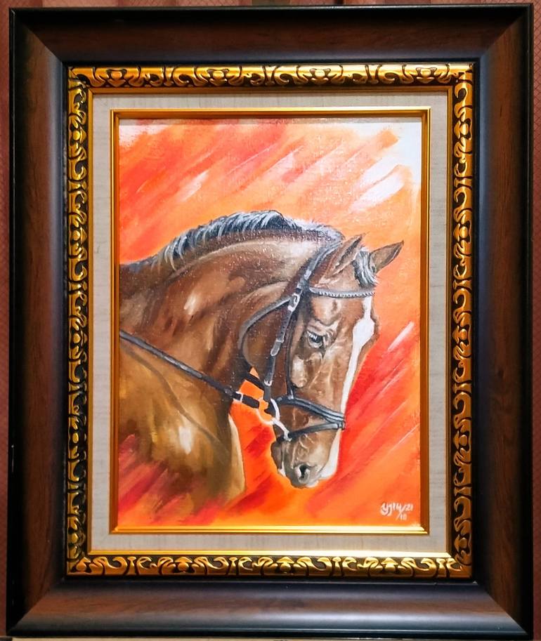 Original Expressionism Horse Painting by Yahya Hadisusilo