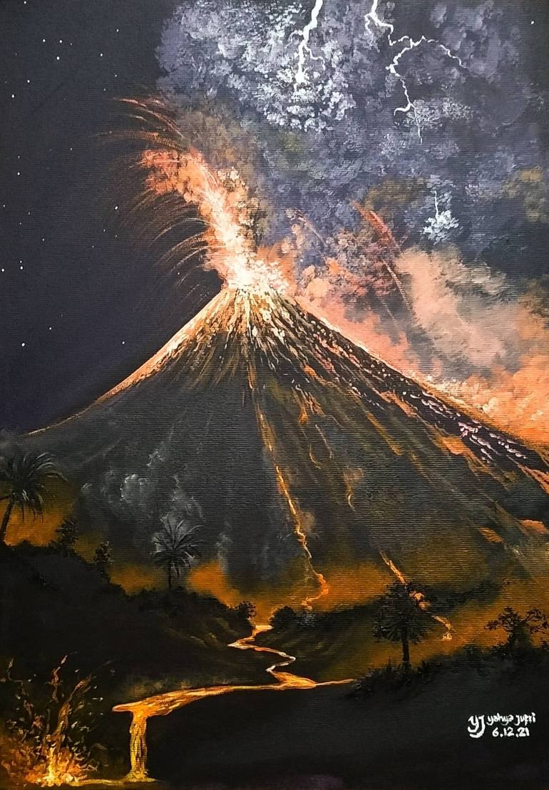 Original Illustration Landscape Painting by Yahya Hadisusilo
