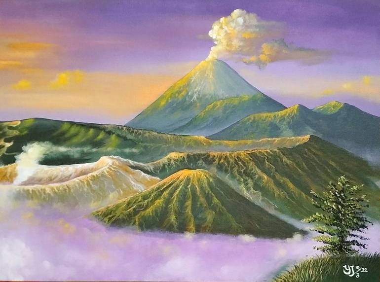 Original Illustration Landscape Painting by Yahya Hadisusilo