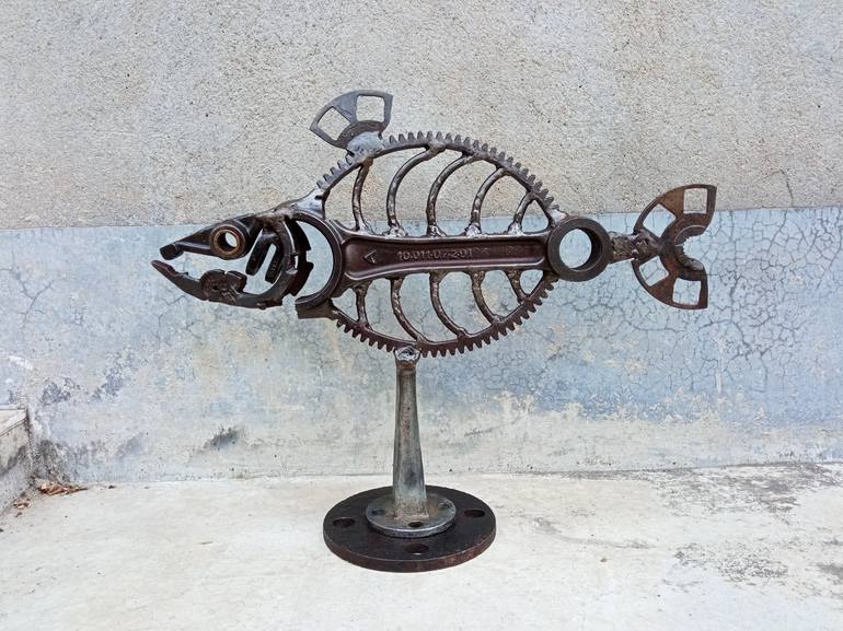 Original 3d Sculpture Fish Sculpture by Tamal Das