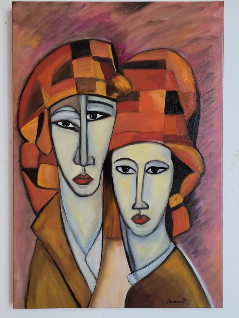 Original Expressionism Love Painting by Frédéric Haman