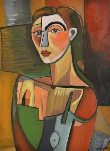 Original Cubism People Paintings by Frédéric Haman