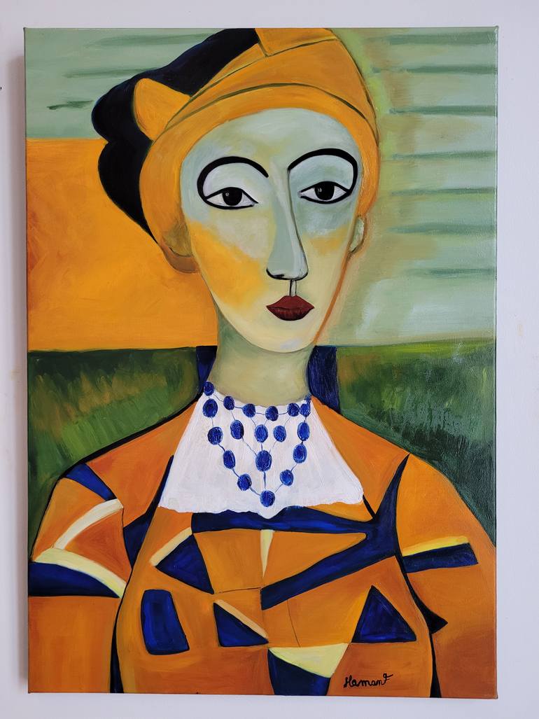 Original Fauvism People Painting by Frédéric Haman