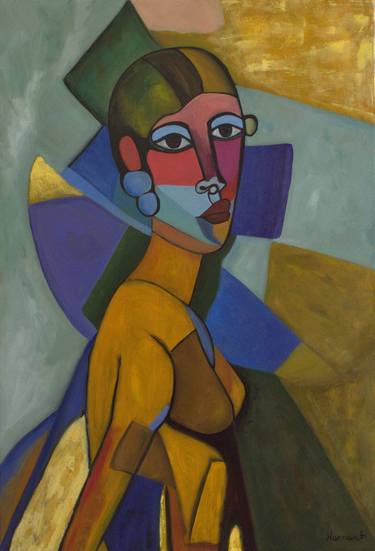 Original Cubism People Paintings by Frédéric Haman