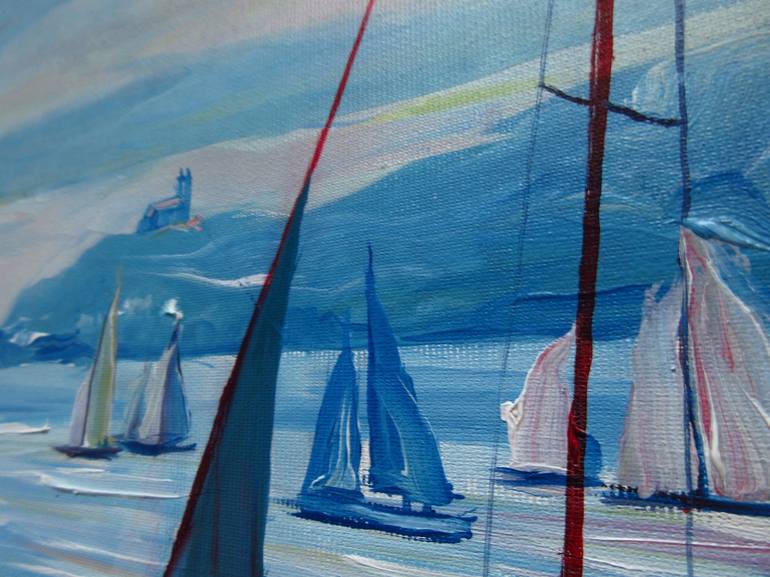 Original Fine Art Sailboat Painting by Atelier BDGB