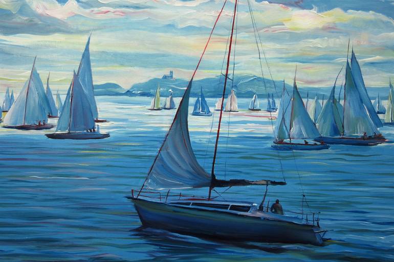 Original Sailboat Painting by Atelier BDGB