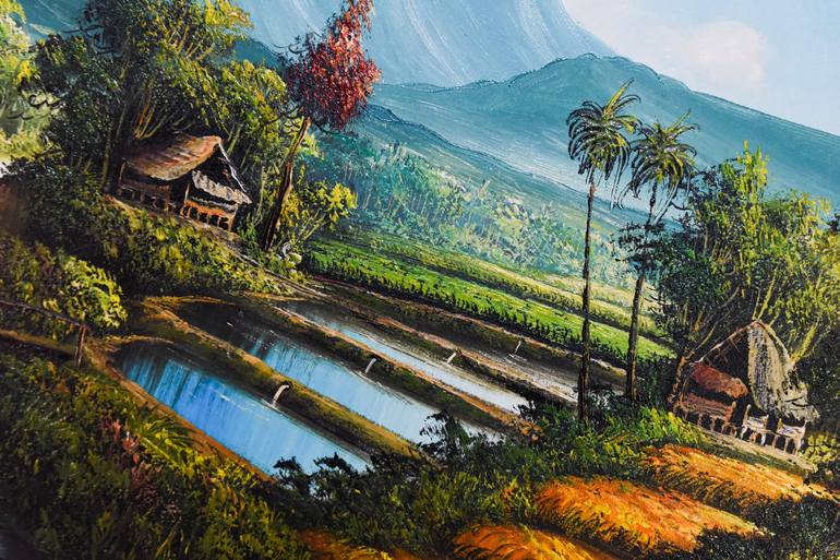 Original Fine Art Landscape Painting by Aries Tri Mardian Supriadin