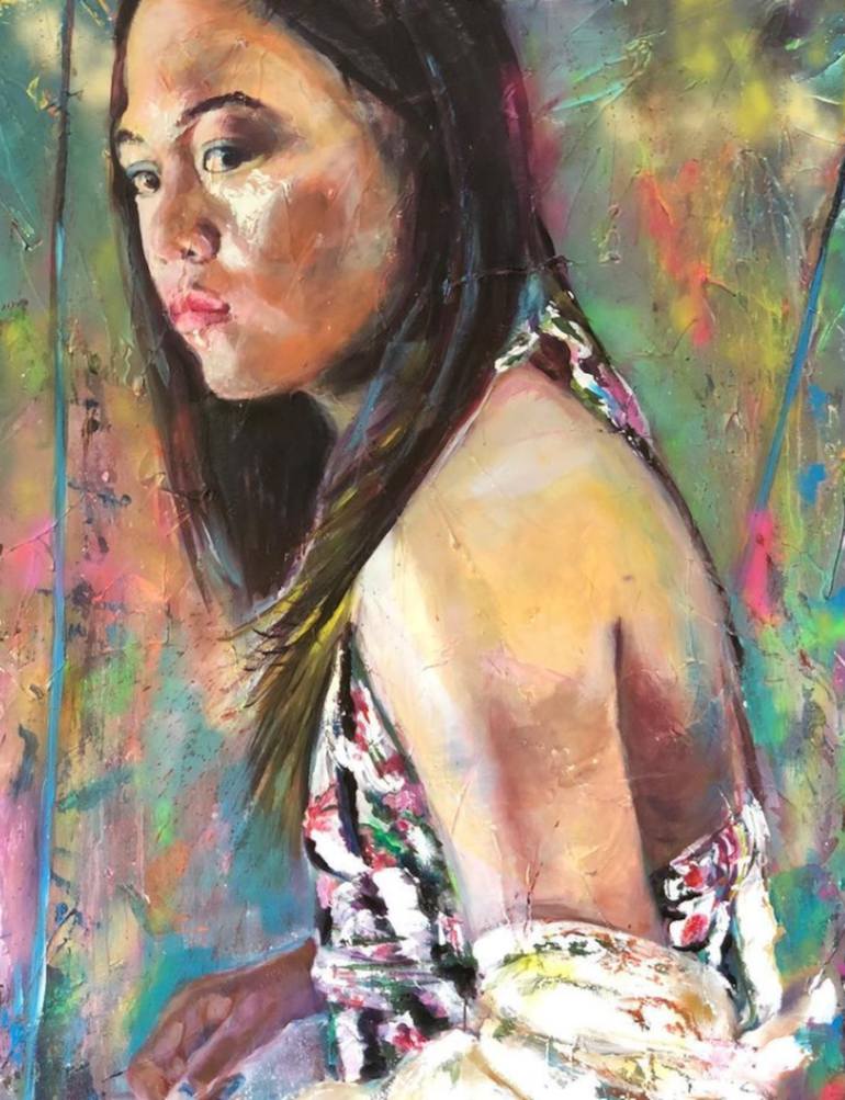 Original Expressionism People Painting by Valeria Becker