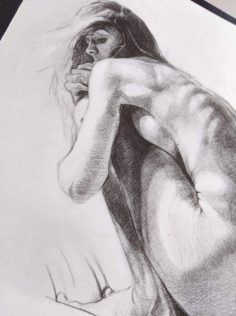 Original Figurative Nude Drawing by Néstor Neu