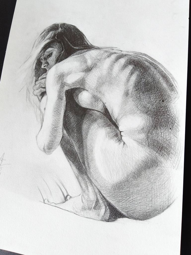 Original Figurative Nude Drawing by Néstor Neu