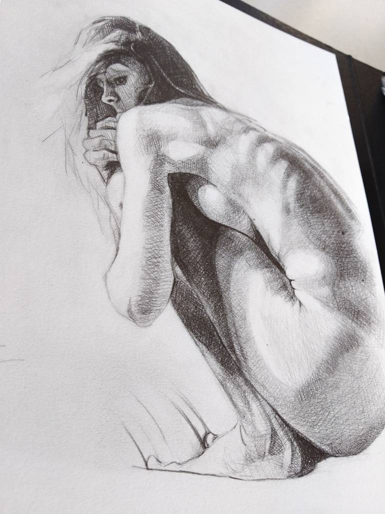 Original Figurative Nude Drawing by Néstor Neu