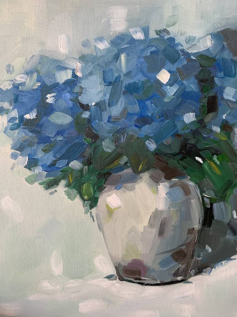 Blue Flowers Painting by Karina Gyardushyan | Saatchi Art