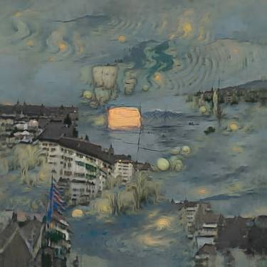 Saatchi Art Artist Peter Szemraj; New-Media, “Van Gogh - A Pale Sunset in Zurich” #art