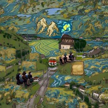 Original Impressionism Landscape Mixed Media by Peter Szemraj