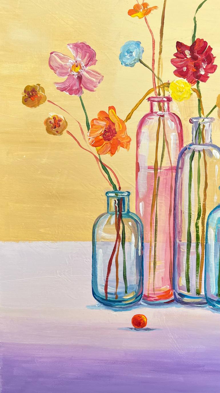 Original Abstract Botanic Painting by Jana Salnikova