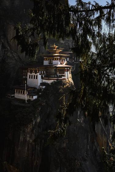 Tiger's Nest Monastery, Framed In Green Branches, Bhutan thumb