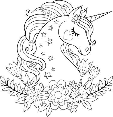 Unicorn drawings for coloring online on Varityskuvat thumb