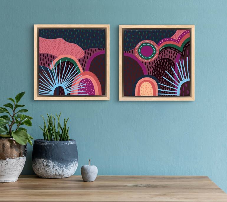 Original Art Deco Abstract Painting by Helen Joy Newman