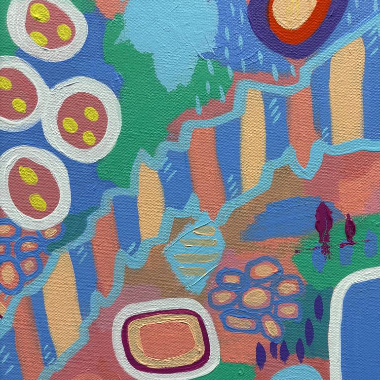 Original Abstract Expressionism Cities Mixed Media by Helen Joy Newman