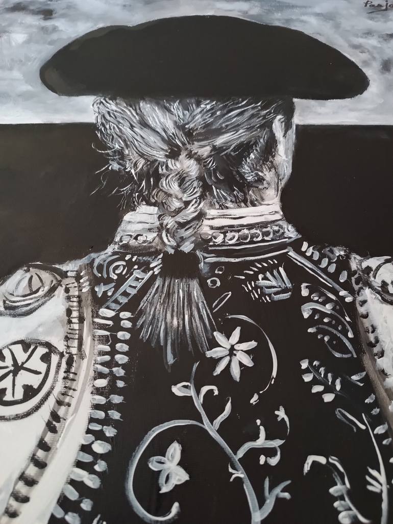 Original Black & White Men Painting by Mikheil  Panjikidze
