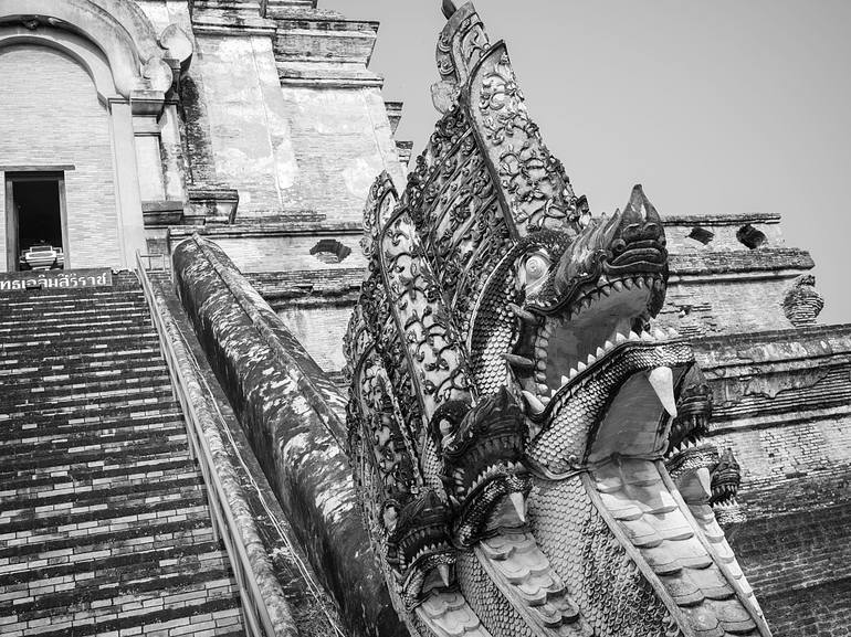 Original Architecture Photography by Mineia Martins | Contemporary Art on Paper | Guardian of the Sacred Stair