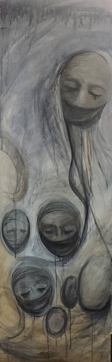 Original Surrealism Abstract Painting by Elizabeth Hefty-Khoury