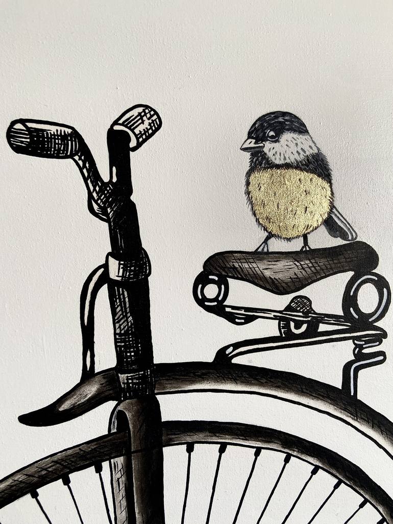 Original Pop Art Bicycle Painting by Karina S Art