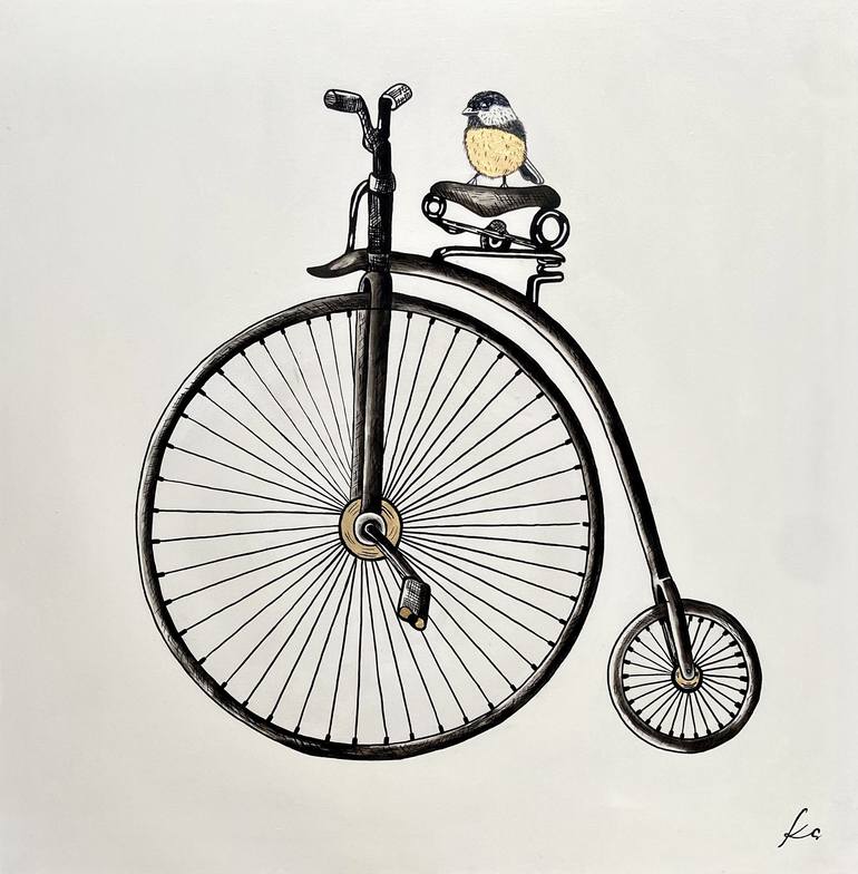 Original Bicycle Painting by Karina S Art