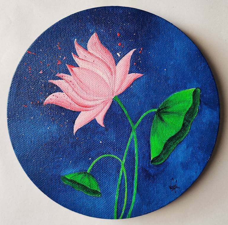 acrylic lotus pichwai paintings