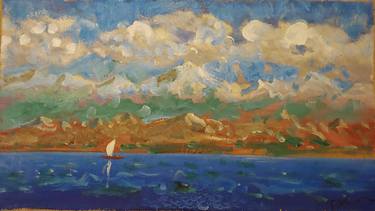 By the sea. Tura Kuryazov (2010). Oil on canvas. 25x50cm. thumb
