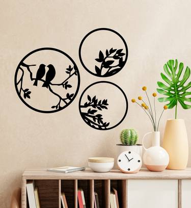 Birds on Branch Wall Art, Wooden Wall Decor, Wooden Wall Hangings, Home Decoration, Wooden Birds Art, Wooden Branch Decoration thumb