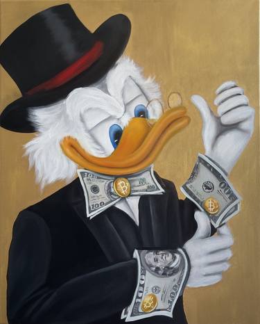 Scrooge McDuck with Dollar Bitcoin thumb