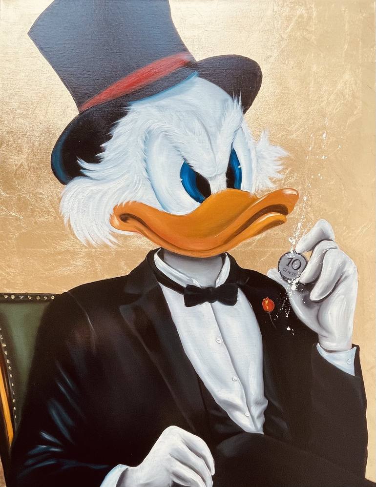 Scrooge McDuck as Don Corleone + 10 cents Painting by Vicca Art ...