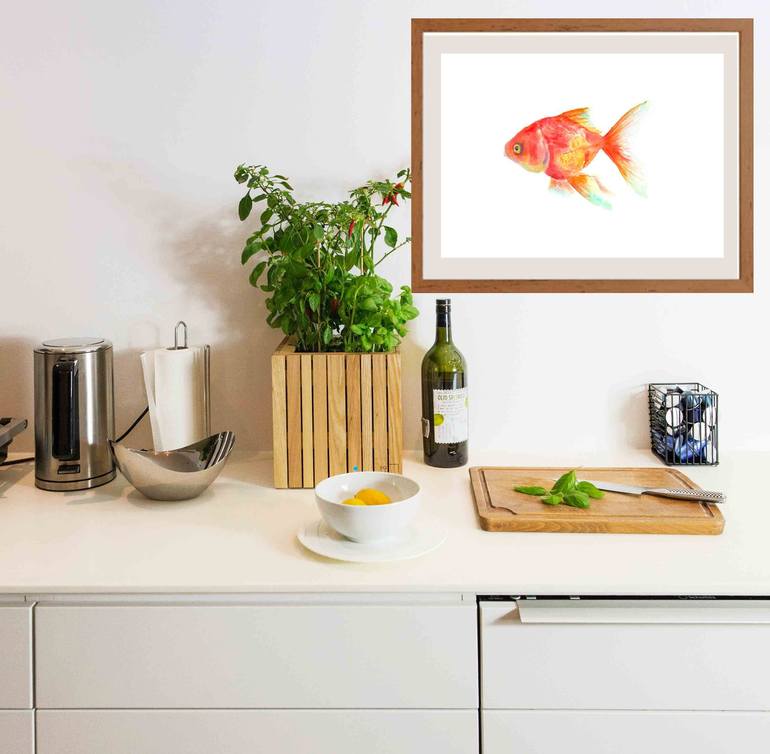 Original Minimalism Fish Painting by Katja Artsy