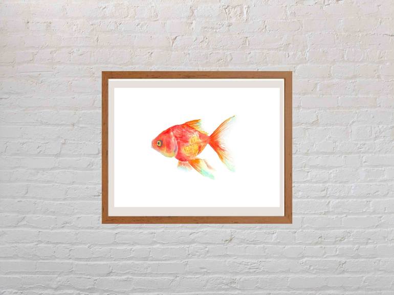 Original Minimalism Fish Painting by Katja Artsy