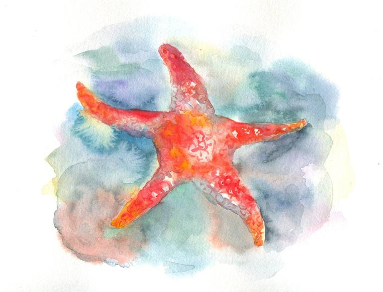 Starfish Watercolor Art Project and Painting Idea - Rhythms of Play