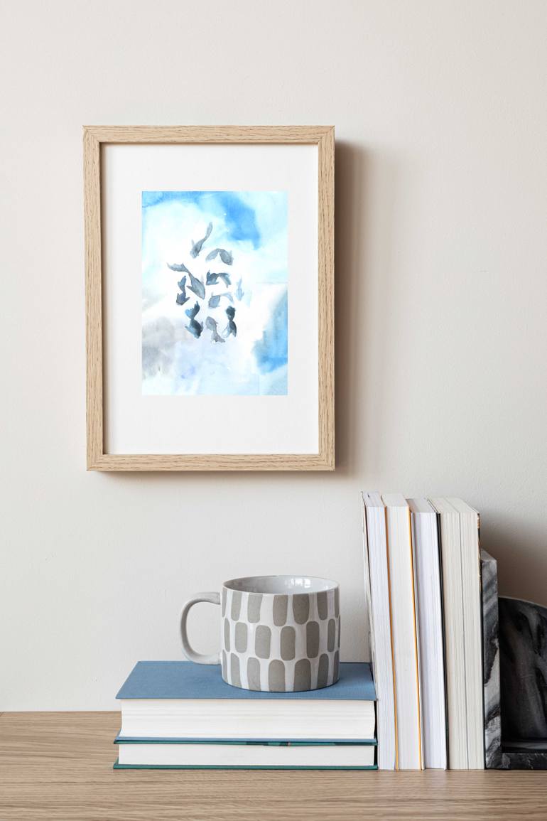 Original Abstract Expressionism Fish Painting by Katja Artsy