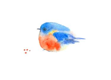 Blue bird watercolour thumb